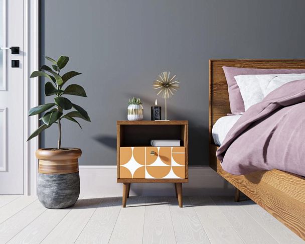 Тумбочка Berber с одним ящиком 14 принт арт BB06/Print_14, разноцветная - Вид 4