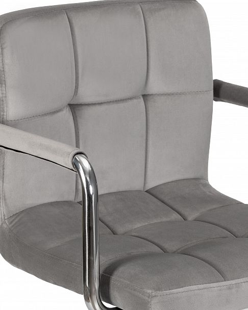 Стул барный DOBRIN KRUGER ARM (серый велюр (MJ9-75)) - Вид 7