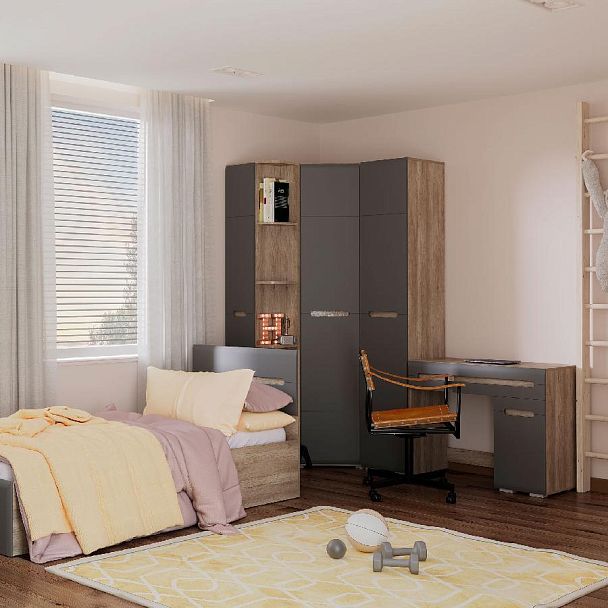 Спальня "Наоми" ПН-14 дуб каньон/графит - Вид 3