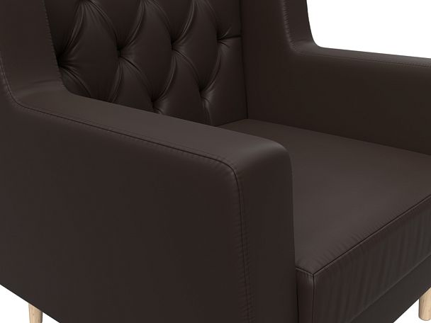 Кресло Брайтон Люкс (полностью экокожа коричневая) - Вид 4