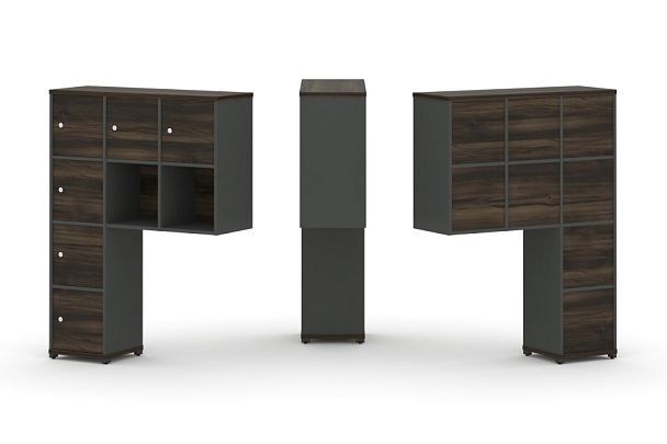 Concept Надставка высокая CN.ONV-009 Дуб Мали/Антрацит/Металл Антрацит 1099*350*1486 - Вид 1