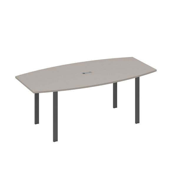 Стол 200x100 для переговоров фигурный на опорах UNO A4 А4 Б1 113 БП мокко премиум / металлокаркас антрацит - Вид 1