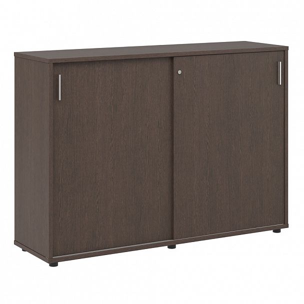 Тумба с раздвижными фасадами Trend Metal 147x43x107,2 тёмный дуб - Вид 1