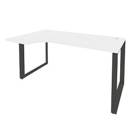 Onix Стол эргономичный левый на О-образном м/к O.MO-SA-1 (L) Белый бриллиант/Антрацит металл 1580*980*750 (720/460) - Фото предпросмотра