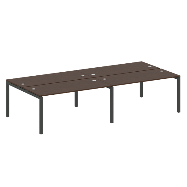 Metal System Quattro Р. ст. на 4 раб. места на П-образном м/к 50БП.СМ-4.4 Венге/Антрацит металл 3200*1475*750 - Вид 1