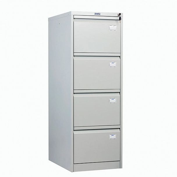 Шкаф картотечный ПРАКТИК "AFC-04", 1330х467х630 мм, 4 ящика, для 220 подвесных папок, формат папок Foolscap или A4 (БЕЗ ПАПОК) - Вид 3