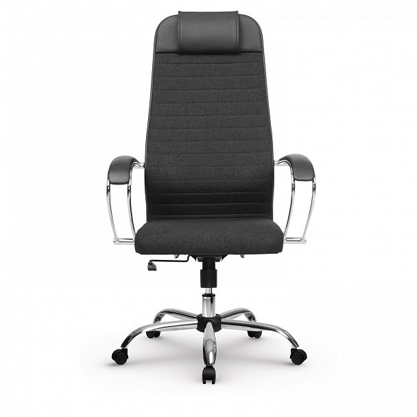 Кресло офисное МЕТТА "К-27" хром, ткань, сиденье и спинка мягкие, черное - Вид 5