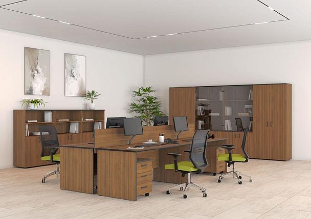 Стол письменный эргономичный левый Дин-Р ДР 140 французский орех - Вид 2