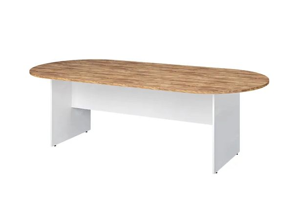 TANDEM RTD011-240-ME Конференц-стол овальный ун-й 2400х1200х750 Таксония медовая/Белый - Вид 1