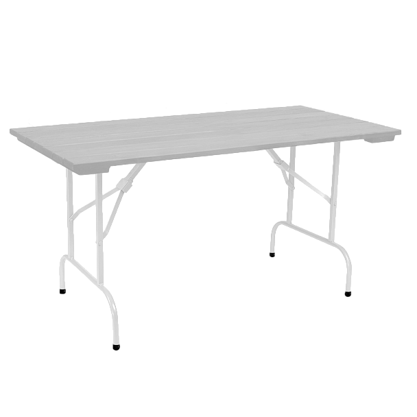 Стол Лидер 1, 1500*800 уличный из реек, серый, белый - Вид 2