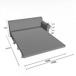 (bek-d3s1psm) Диван-кровать Бекер тройная с одним подлокотником и механизмом французская раскладушка - Фото предпросмотра