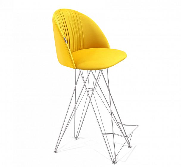 Стул барный Sheffilton SHT-ST35-1/S66 имперский желтый/хром лак - Вид 1