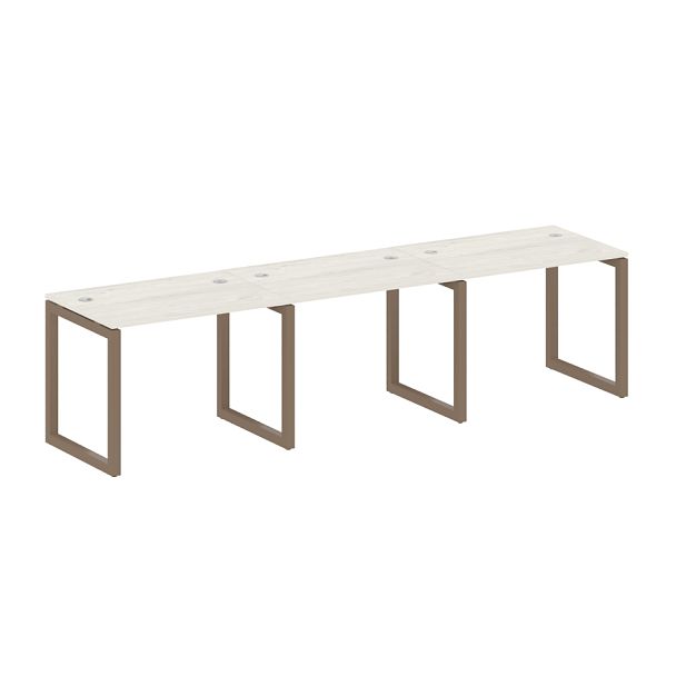 Metal System Quattro Р. ст. на 3 раб. места на О-образном м/к 50БО.СМ-3.1 Дуб наварра/Мокко металл 3000*720*750 - Вид 1