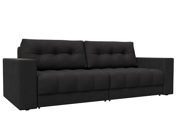 Диван прямой с декором Лига-049 НПБ Замша коричневый - Вид 1