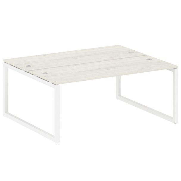 Metal System Quattro Р. ст. на О-образном м/к 50БО.РАС-СП-2.5 Дуб наварра/Белый металл 1800*1475*750 - Вид 1