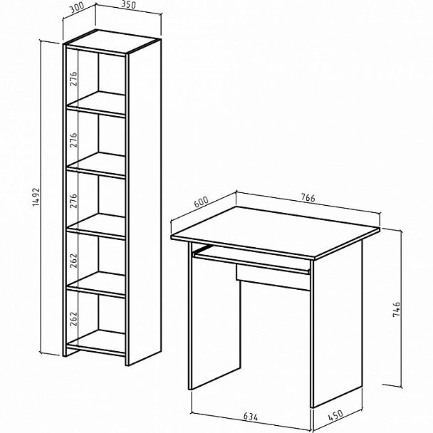 Рабочее место Лайт-1К - Вид 2