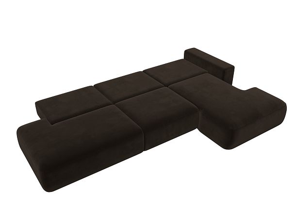 Диван угловой Лига-036 Модерн Лонг правый угол Микровельвет коричневый - Вид 10