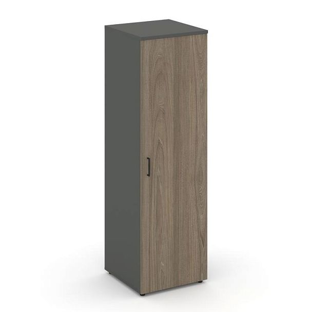 Стайл Проджект Гардероб узкий глубокий SN.GB-002 Антрацит/Вяз Благородный/Черный Ручки 600*600*1982 - Вид 1