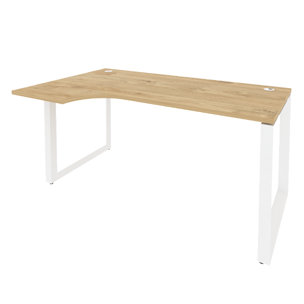 Onix Стол эргономичный левый на О-образном м/к O.MO-SA-1 (L) Тиквуд светлый/Белый металл 1580*980*750 (720/460) - Вид 1