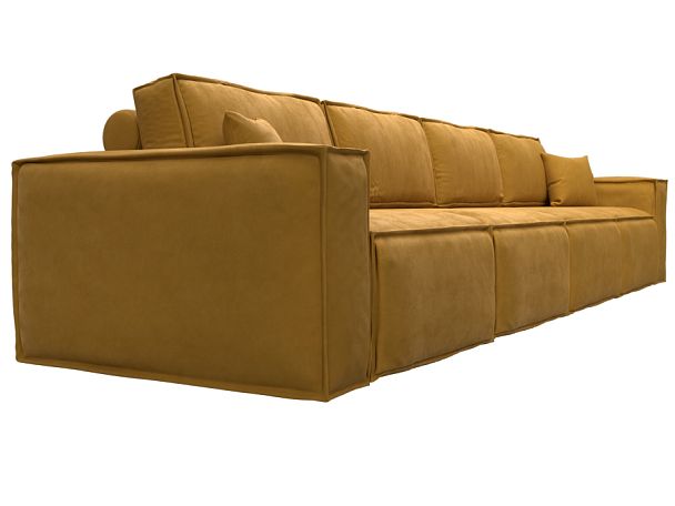 Диван прямой Лига-081 НПБ МегаЛонг Велюр желтый - Вид 3