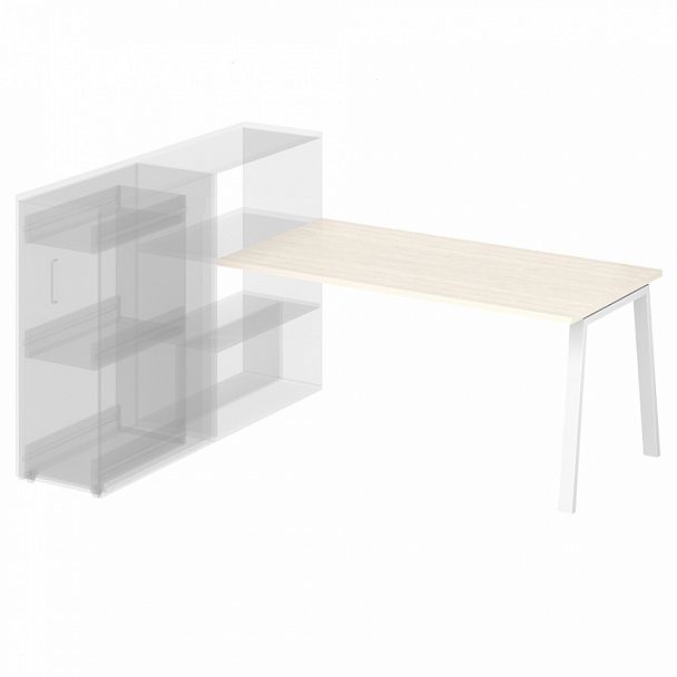 Стол приставной на металлокаркасе "Приставные столы" ПК-ТНП-СТП154Х80/МКА-В2-876 дуб альпийский - Вид 1