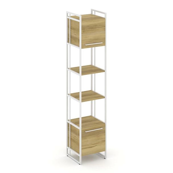 Rift Шкаф 5 ниш узкий RF.SU-54 (U) Дуб Винченцо/Металл Белый 420*396*2010 - Вид 1