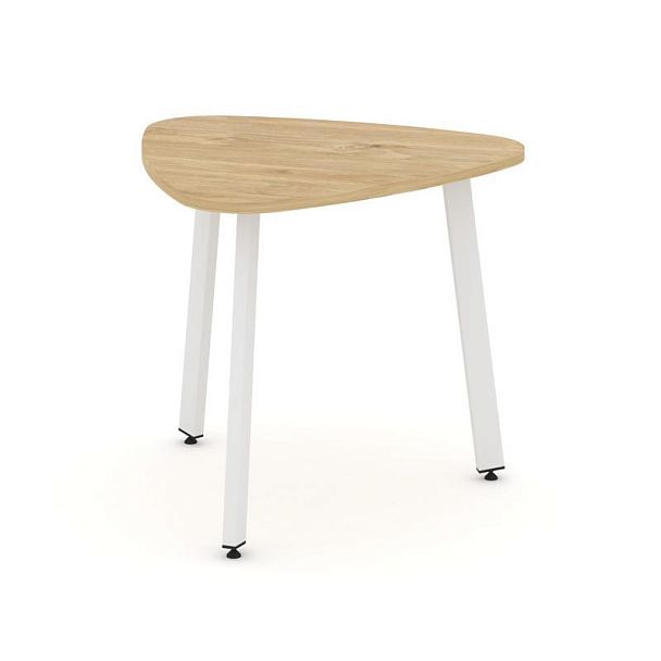 Стайл Проджект Стол переговорный SN-6.SPRG-70.3 Тиквуд Светлый/Металл Белый 900*900*750 - Вид 1