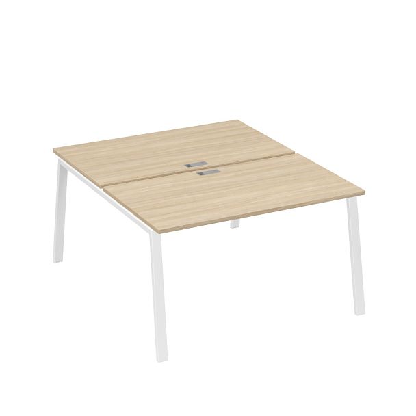 Рабочая станция каркас TRE 2х140 офисная A4 А4 Б3 177  БП дуб скандинавский / металлокаркас белый - Вид 1