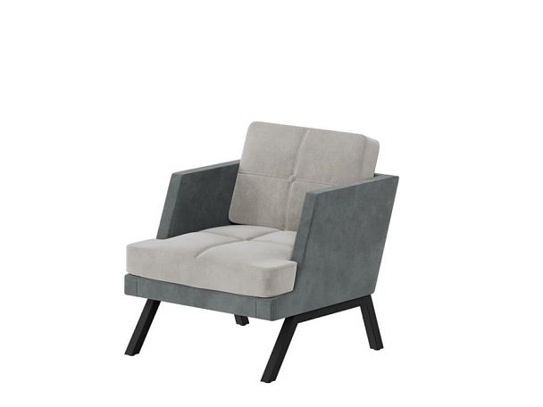 Aldo Кресло с декором из пуговиц ALDB-01L Storm 022/Storm 017/Металл Черный 790*875*890 - Вид 1