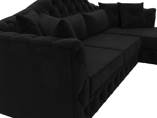 Диван угловой Артис правый угол Микровельвет черный - Вид 4
