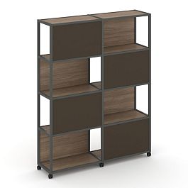 Shelf Mobile Стеллаж 5 уровней 2 секции VR.LT-STK-516.08 Дуб Аризона/Металл Антрацит/W-25 1570*400*2000 - Фото предпросмотра