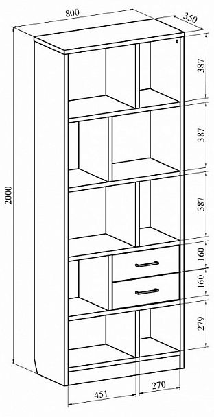 Стеллаж комбинированный Виктория ВИ-02К - Вид 5