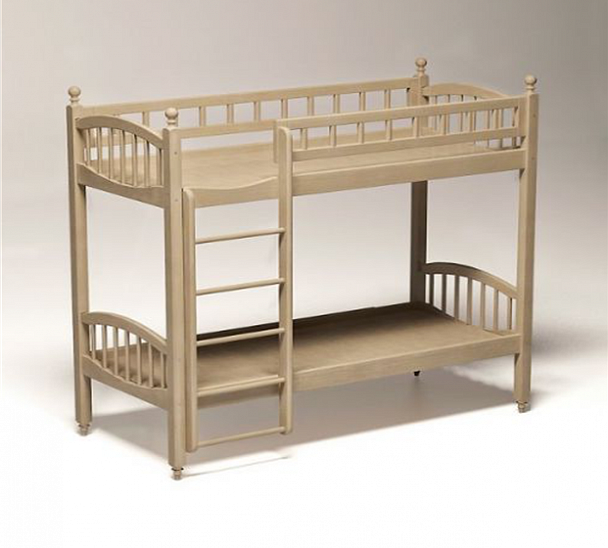 Кровать двухъярусная «Ангелина» (массив, лак) настил фанера 8 мм 140x60 - Вид 1