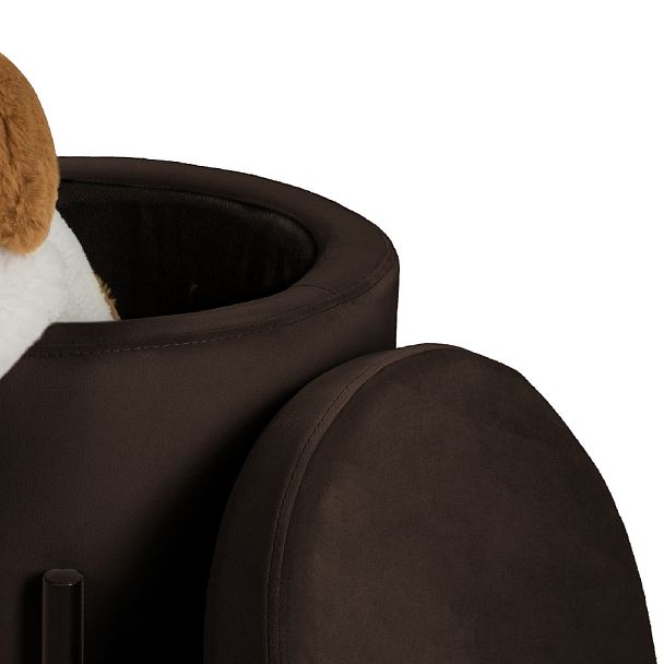 Комплект пуфов Кен с местом для хранения Коричневый велюр Confetti coffee/черный, 2 шт. - Вид 4