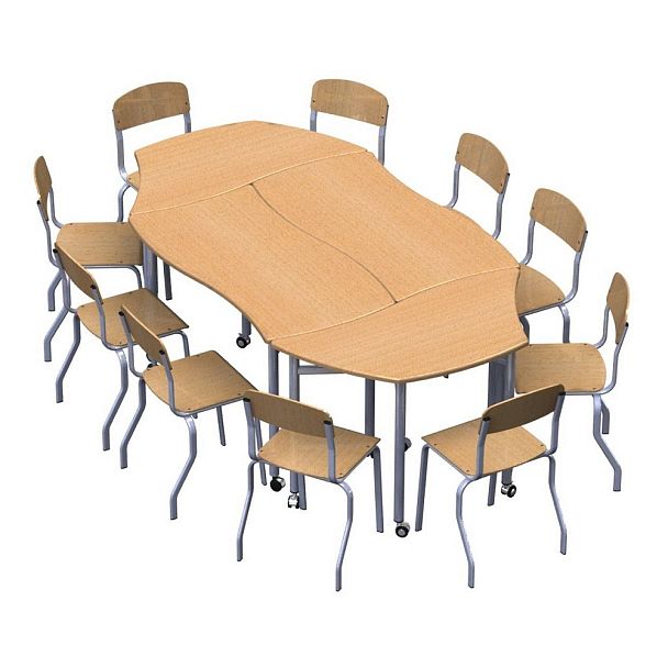 Стол ученический трансформер "Трапеция-Волна" н/рег (1 гр.) - Вид 3