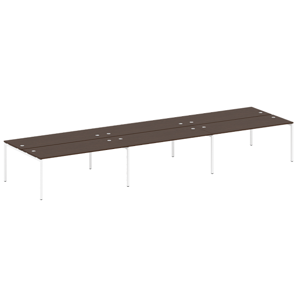 Metal System Quattro Р. ст. на 6 раб. места на П-образном м/к 40БП.СМ-6.5 Венге/Белый металл 5400*1475*750 - Вид 1