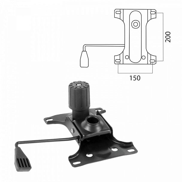 Механизм качания для кресла, "Top-Gun", межцентровое расстояние крепежа 150х200 мм - Вид 1