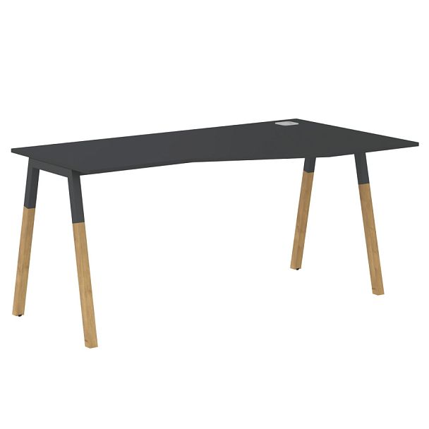 Стол FCT 1567(R) Черный графит/Антрацит-Бук 1580х900(670)х733 FORTA - Вид 1