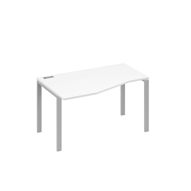Стол эргономичный левый "Техно" на металлокаркасе UNO A4 А4 Б1 063 БП белый премиум / металлокаркас серый - Вид 1