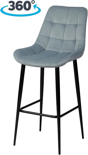 Комплект барных поворотных стульев Эйден, Confetti dusty blue/черный, 3 шт. - Вид 1