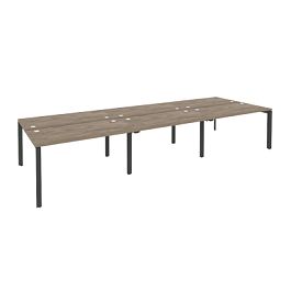 Onix Рабочая станция на П-образном м/к O.MP-D.RS-6.3.7 Тиквуд темный/Антрацит металл 4140*1475*750 - Фото предпросмотра