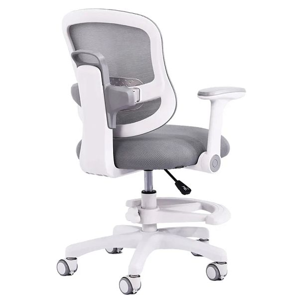 Кресло детское с подставкой для ног BRABIX KIDS "MG-215", сетка/ткань TW, серое, 533313 - Вид 4