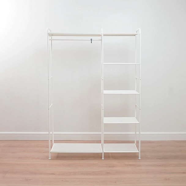Вешалка-стеллаж "Валенсия-1", 1555х1090х300 мм, 7 полок, металл, белая, ГСВ1 Б - Вид 5