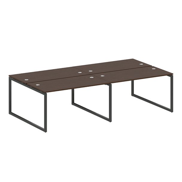 Metal System Quattro Р. ст. на 4 раб. места на О-образном м/к 40БО.СМ-4.3 Венге/Антрацит металл 2800*1475*750 - Вид 1