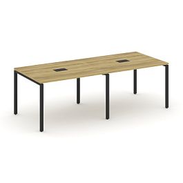 Concept Стол переговорный (2 столешницы) CN.PRG-022 Дуб Винченцо/Металл Черный 2360*980*750 - Фото предпросмотра