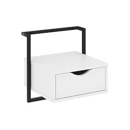 Тумба навесная "Loft" (крепление к стене) VR.L-SY1 Белый Бриллиант/Черный - Фото предпросмотра