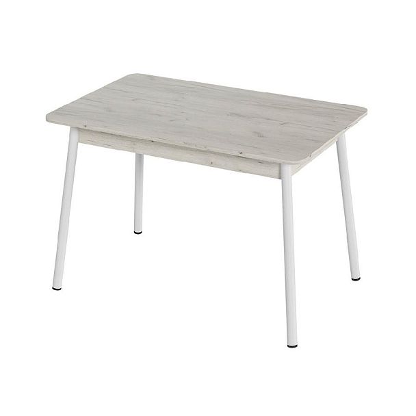 Стол Лион 1 ЛДСП (Подстолье косое белое) НЕ ВЫБИРАТЬ Дуб крафт белый - Вид 1