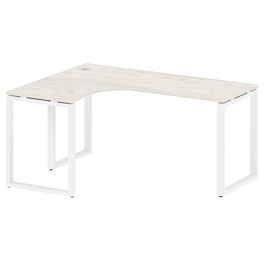 Metal System Стол криволинейный левый на О-образном м/к БО.СА-4 (L) Дуб наварра/Белый металл 1600*1200*750 - Фото предпросмотра