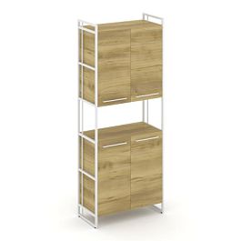 Rift Шкаф 5 ниш широкий RF.SS-52 Дуб Винченцо/Металл Белый 420*396*2010 - Фото предпросмотра