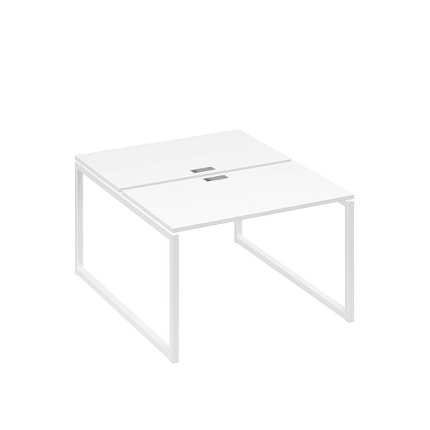 Рабочая станция 2х120 на металлокаркасе QUATTRO A4 А4 Б4 173 БП белый премиум / металлокаркас белый - Вид 1